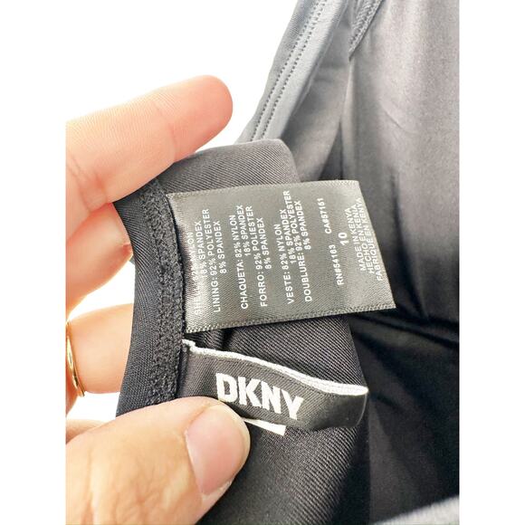 DKNY Black Peek-A-Boo Twist One Piece Swimsuit Size 10 NWT - Picture 4 of 5